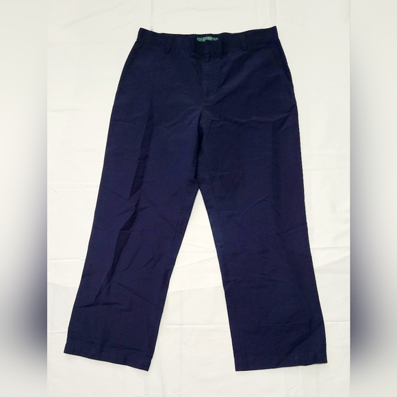 Ralph Lauren Pants - Ralph Lauren Belted Linen Pant in Lauren Navy - Size 6P High Rise